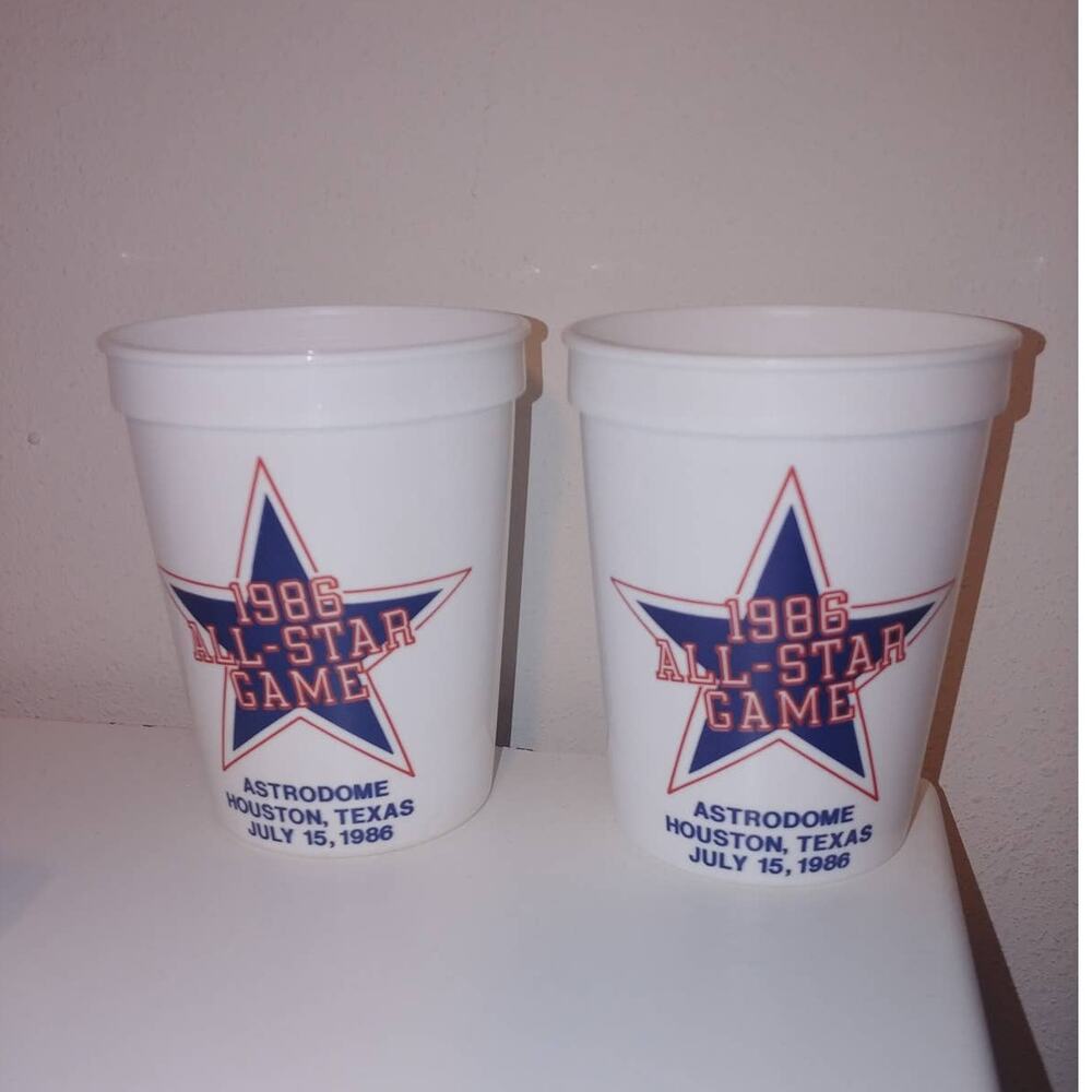 Vtg 1986 All Star Game at Houston, TX Astrodome Miller Lite Souvenir Cups